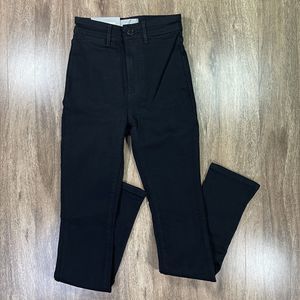 NWT Everlane The Way High Split Hem Black Wash Denim Skinny Jeans Womens Size 25